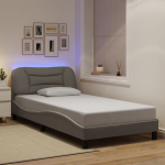 Voodiraam led-iga ilma madratsita hvar taupe 100x200 cm kangas
