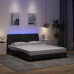 Voodiraam led-iga ilma madratsita, 160x200 cm, kangas
