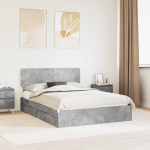 Laos voodi sahtliga peaga betoonhall 150 x 200 cm tehispuit