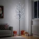 Led-pallidega j&otilde;ulupuu must 180 cm teras 220 led-i