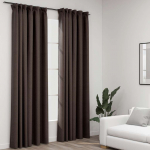 Pimendavad kardinad konksudega, 2 tk pruunikashall 140 x 225 cm