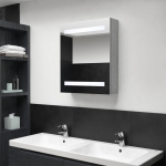 Led vannitoa peegelkapp, betoonhall, 50 x 14 x 60 cm