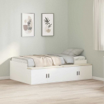 Voodi raam sahtliga ladustamisega valge 70 x 190 cm tehispuit