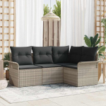 Aia diivanikomplekt ladustamisega 4 pcs helehall pol&uuml;rotang