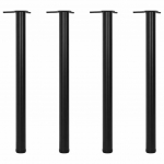 242140 4 height adjustable table legs black 870 mm