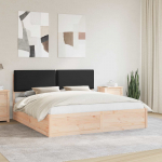 Voodiraam pehme peatoega peaga must 180 x 200 cm tahke m&auml;nd