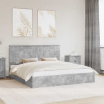Voodi raam sahtliga peaga betoonhall 200 x 200 cm tehispuit