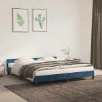 Voodiraam ilma madratsita tumesinine 180x200 cm samet