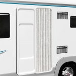 Putukakardin, helehall ja valge, 56 x 200 cm, &scaron;enill