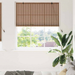 Aknarulo geomeetriline pruun 140 x 220 cm bambus
