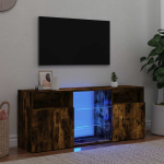 Telerialus led-tuledega, suitsutatud tamm, 120 x 30 x 50 cm