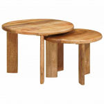 &Uuml;ksteise alla mahtuvad lauad 2 pcs pruun tugev mango puu