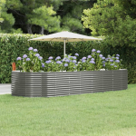 Aia taimekast, hall, 367x140x68 cm, galvaniseeritud teras