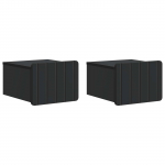 Seinale kinnitatav &ouml;&ouml;tis 2 pcs must 33 x 34,5 x 24 cm tehispuit