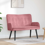 Kaks kohtaline diivan roosa 115 x 61 x 87 cm samet