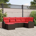 Aia diivanikomplekt padjaga 6 pcs pruun pol&uuml; rattan