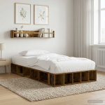 Voodiraam ladustamisega vana puit 80 x 200 cm tehispuit