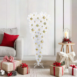 Tehisj&otilde;ulupuu koos 150 led-iga valge 120 cm pvc ja teras