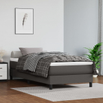 Kontinentaalvoodi madratsiga, hall, 90x190 cm, kunstnahk