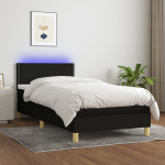 Kontinentaalvoodi madrats ja led, must, 80x200 cm, kangas