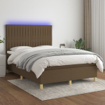 Kontinentaalvoodi madrats ja led, tumepruun, 140x200 cm, kangas
