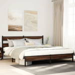 Metallist voodiraam ilma madratsita pruun tamm 180x200 cm