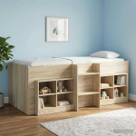Laste k&otilde;rge voodi raam sonoma tamm 90 x 190 cm tehispuit