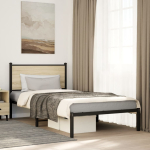 Metallist voodiraam ilma madratsita sonoma tamm 100x200 cm
