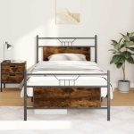 Voodiraam ilma madratsita suitsutatud tamm 107x203 cm tehispuit