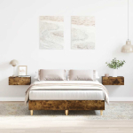 Voodiraam ilma madratsita, suitsutatud tamm 120x200 cm