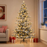 Kunstlik kokkupandav j&otilde;ulupuu 180 cm 300 led-i soe valge