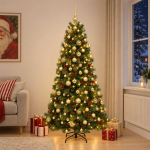 Kunstkuusk koos j&otilde;ulukuuliga 240 cm 300 led-i soe valge