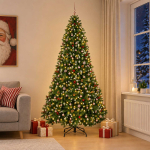 Kunstlik j&otilde;ulupuu, roheline, kuusekuuliga 270 cm 300 led-i