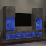 5-osaline telerikappide komplekt led-tuledega, betoonhall