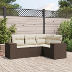 4-osaline aiam&ouml;&ouml;blikomplekt patjadega, pruun, pol&uuml;rotang