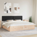 Voodiraam pehme peatoega peaga must 200 x 200 cm tahke m&auml;nd