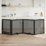 Kokkupandav koerav&auml;rav uksega, 4 paneeli, must 320 cm, pappel