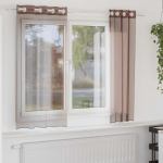 Voile kardinad r&otilde;ngastega 2 tk pruun 140x140 cm