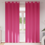 Kardinad r&otilde;ngastega 2 pcs erk roosa 245 x 140 cm pol&uuml;ester