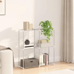 Konteineri riiul riiuliga valge 43 x 27 x 90 cm alumiinium