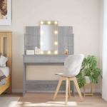Led-valgustusega tualettlaud, hall sonoma tamm, 96x40x142 cm