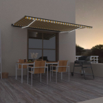 K&auml;sitsi sisset&otilde;mmatav varikatus led, 500x300 cm kollane, valge