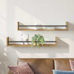 Seinariiul riiuliga 2 pcs k&auml;sit&ouml;&ouml;tamm 80 x 16 x 14 cm tehispuit