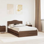Voodi raam sahtliga peaga pruun tamme 120 x 200 cm inseneripuit