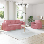 Diivan 2 pcs roosa &uuml;ldm&otilde;&otilde;tmed: 198 x 78 x 80 cm (l x s x k)
