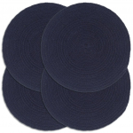 Lauamatid 4 tk, tumesinine, 38 cm, &uuml;mmargune, puuvill