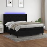 Kontinentaalvoodi madrats ja led, must, 160x200 cm, kangas