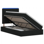 Led-iga voodiraam koos madratsiga must 120 x 200 cm kangas