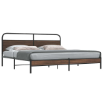 Metallist voodiraam ilma madratsita pruun tamm 180x200 cm