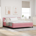 Led box spring voodi peaga roosa 180 x 200 cm samet